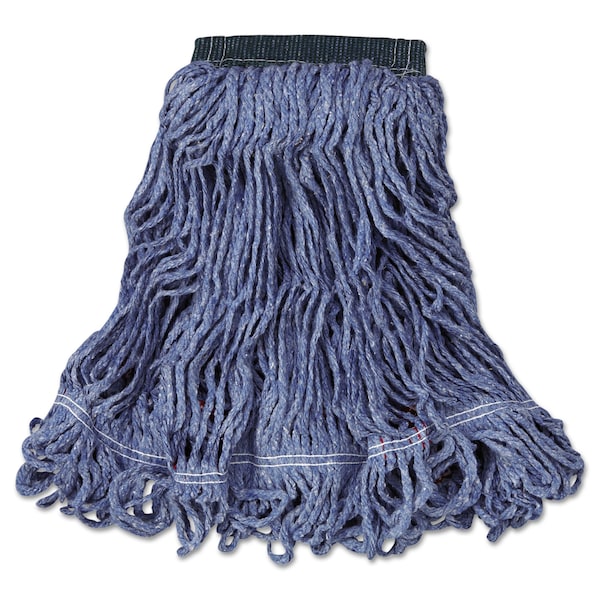 Rubbermaid Commercial 5 in Looped-End Wet Mop, Blue, Cotton/Synthetic, PK6, FGC15206BL00 FGC15206BL00 - main